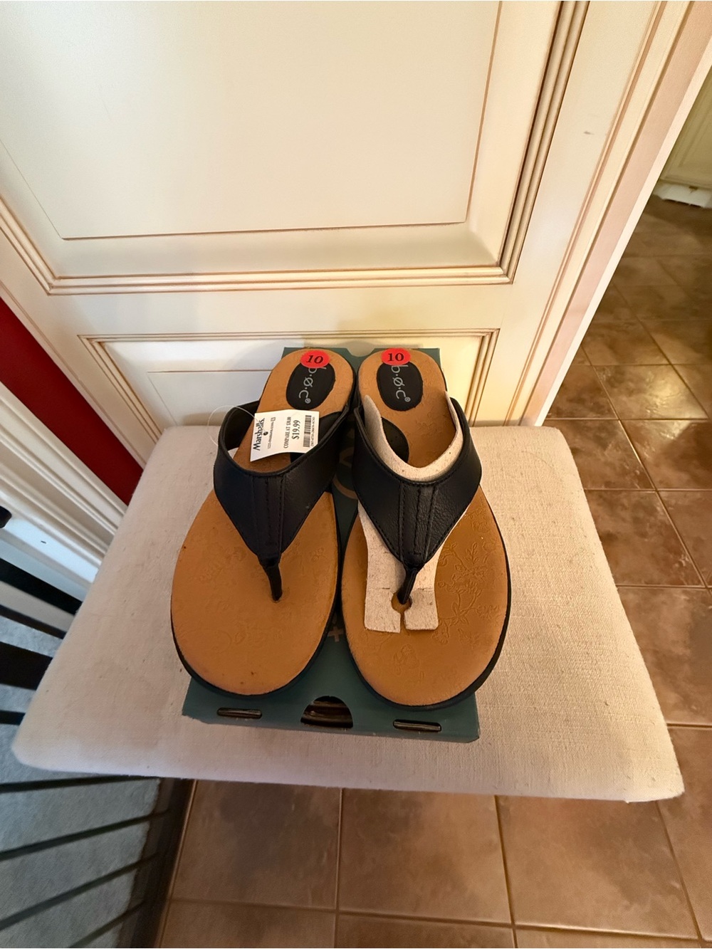 boc Black and Tan Thong Sandals